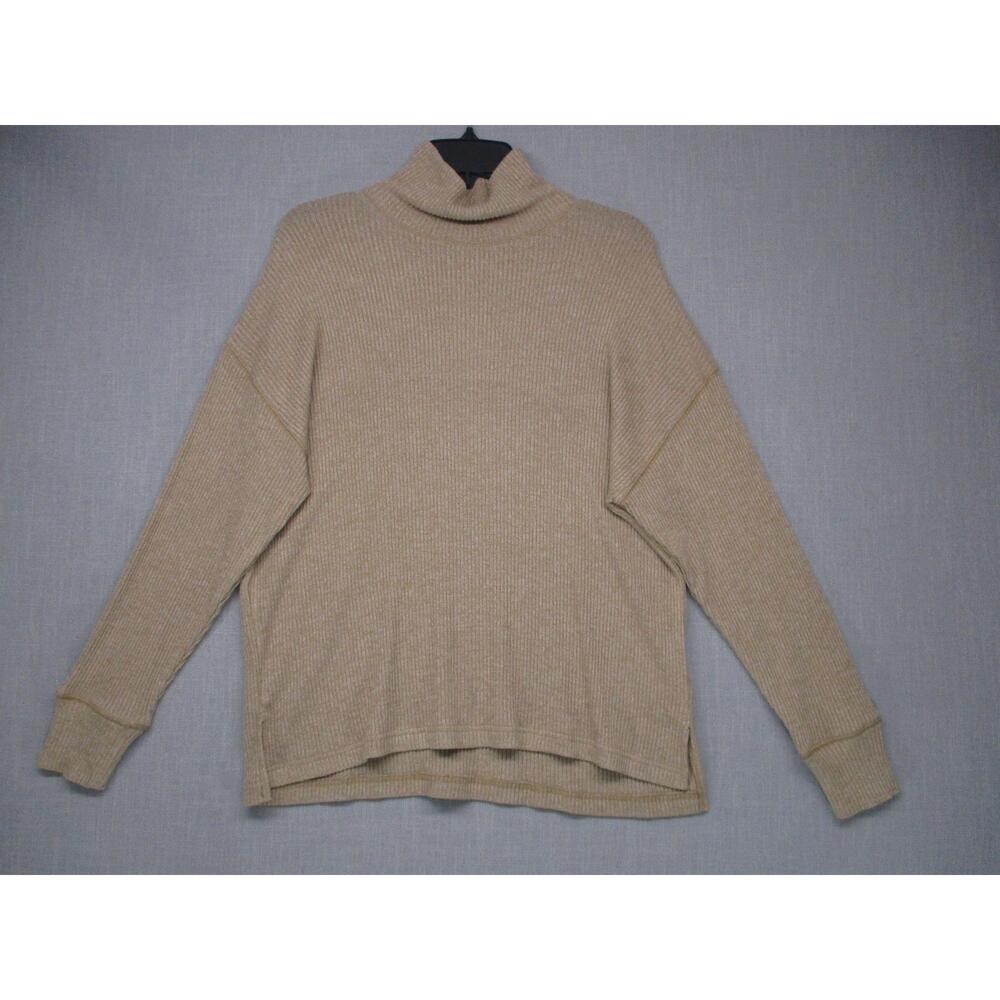 NWT J.Crew Beige Ribbed Knit Minimalist Cozy Sweater Womens Size Medium